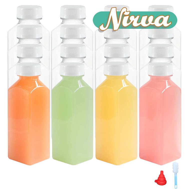 Nirva Vim 24 Pack Empty Plastic Juice Bottles With Caps Reusable Bulk
